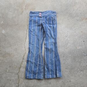 Vintage Y2k Cavaricci Stripped Flared Jeans Womens Blue Denim Low Rise 9